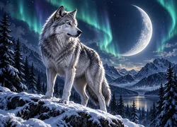 Ilustração de tema lobo para slot